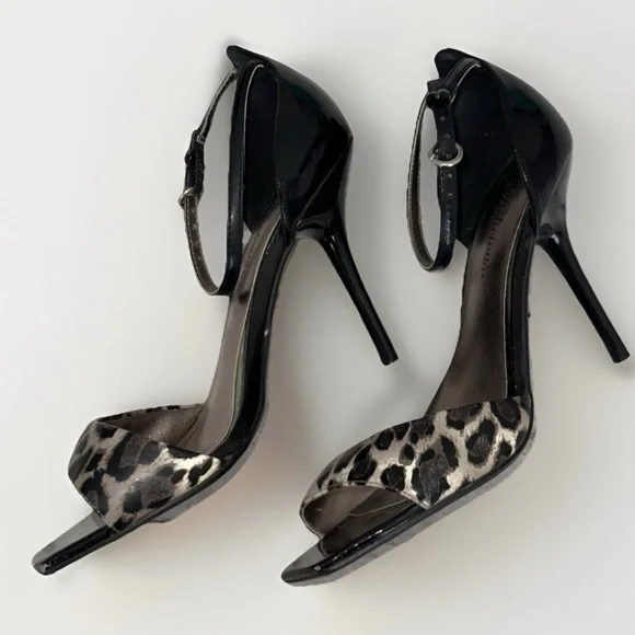 Delicious Peep Toe Stilettos Size 7.5 Women’s With Animal Cheetah Print - Picture 3 of 7